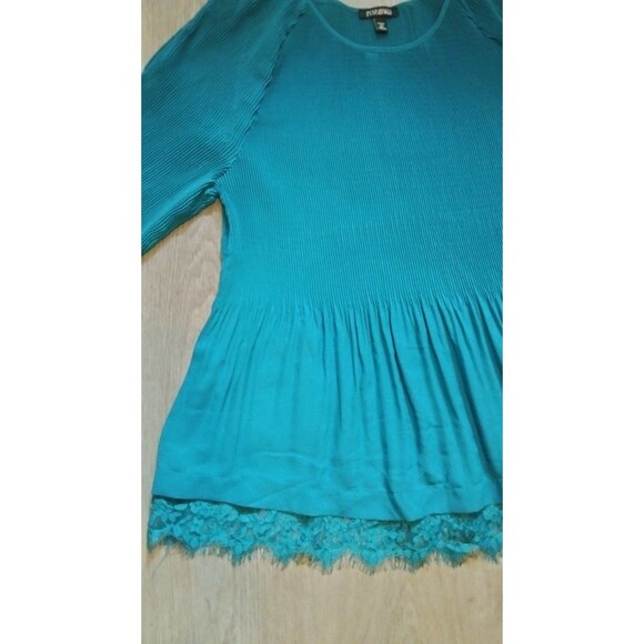 2 XL Roz & Ali Teal Top - slit in sleeve - Picture 4 of 7